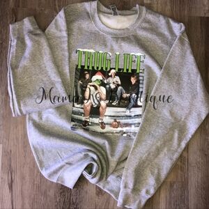{Boutique} TL Christmas Grey Crewneck
